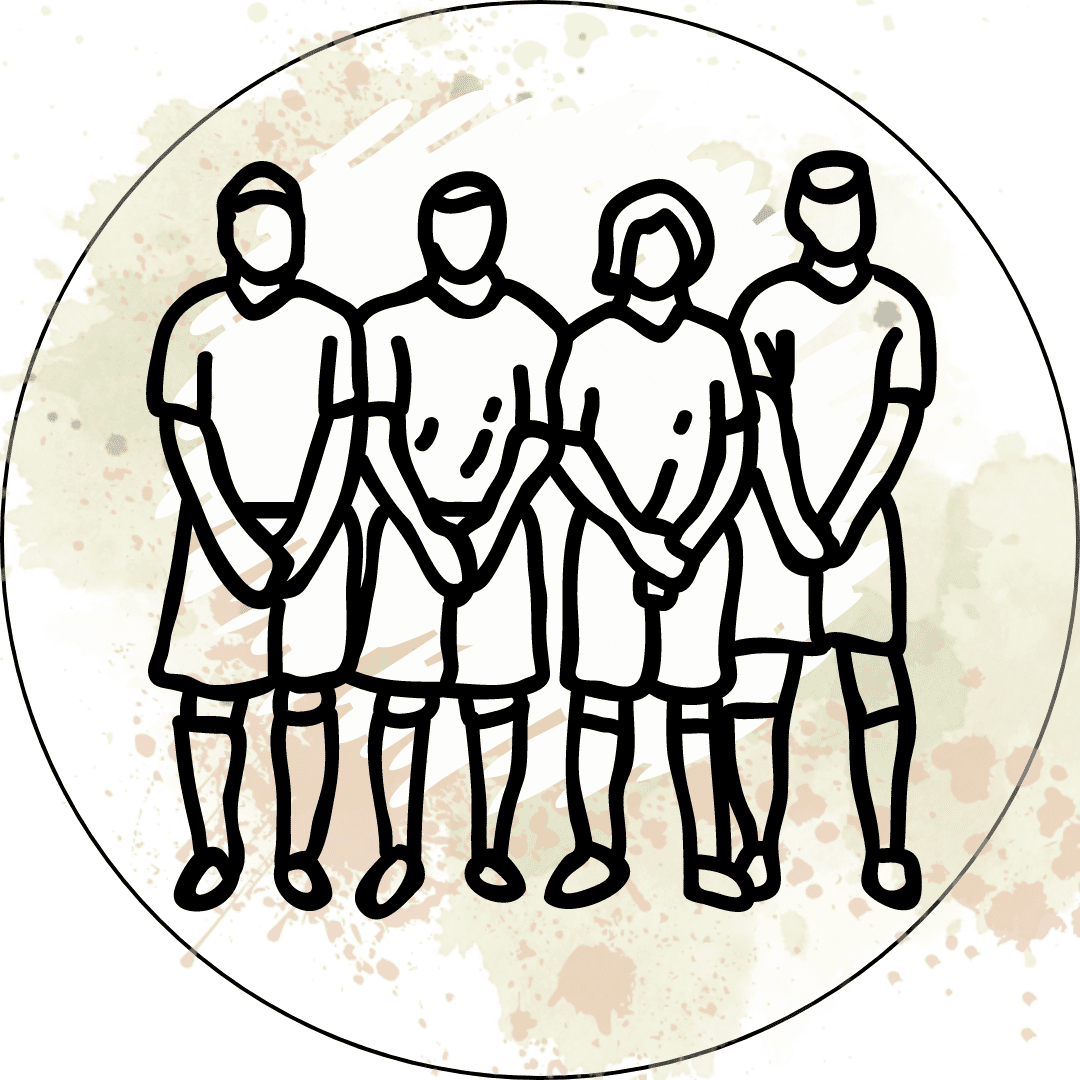 Le-repos-spirituel Une personne au sein d'une équipe de sport, symbolisant l'idée de connexion et d'appartenance à quelque chose de plus grand. Cela représente le repos spirituel à travers l'unité, la coopération et les valeurs partagées, trouvant un sens et un apaisement dans l'effort collectif et le soutien mutuel.