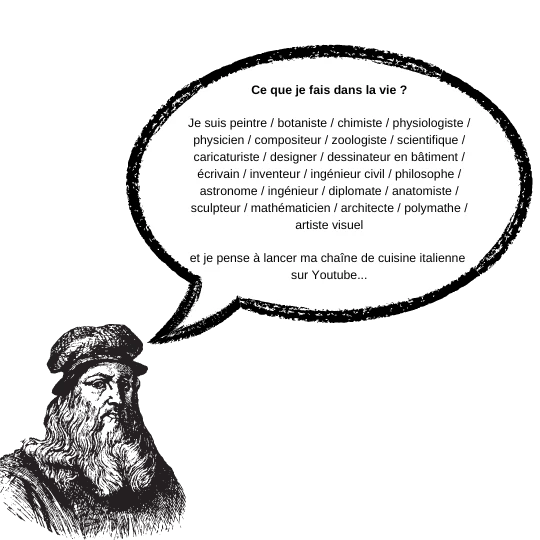 Leonard de vinci le slasheur ultime Leonard de vinici fait de l'humour en parlant de ses slashs