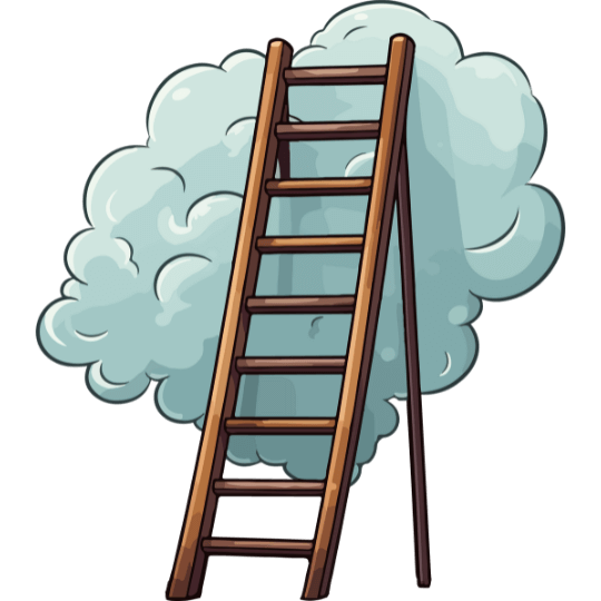 echelle nuage Une échelle avec un nuage derrière