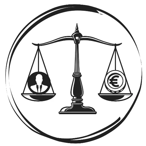 equilibre-professionnel-et-financier balance qui pèse le poids de la carrière professionnelle d'un côté et les finances de l'autre