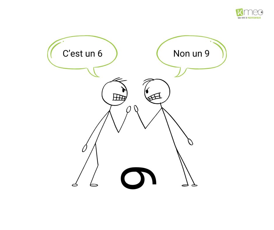 objectivité-c-est-dur Ici, nous voyons deux personnages ayant un point de vue différent du nombre.Cependant, ils restent sur leur position.