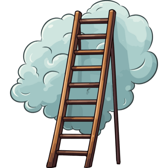 echelle nuage Une échelle avec un nuage derrière